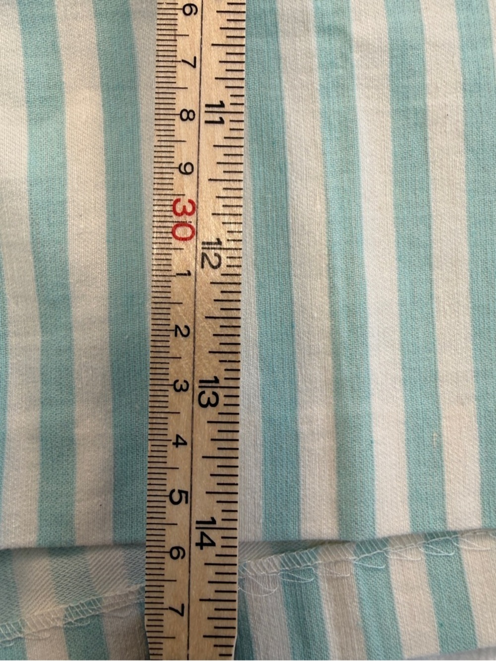 Mango Aqua and White Striped High-Waist Short Linen-Cotton Blend Tailored Summer - Picture 4 of 5